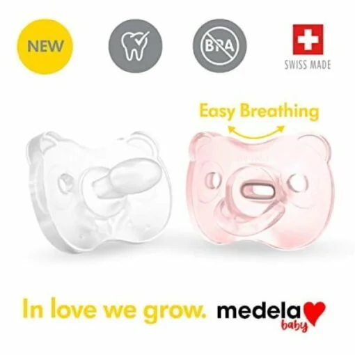 Medela Baby Soother Pacifier Soft Silicone/Holder Clip - Image 4