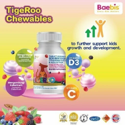 Baebis TIGEROO Mixed Berries with Tiger Milk Mushroom & Colostrum - Image 2