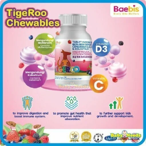 Baebis TIGEROO Mixed Berries with Tiger Milk Mushroom & Colostrum