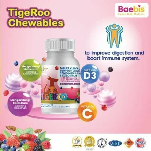 Baebis TIGEROO Mixed Berries with Tiger Milk Mushroom & Colostrum - Image 3