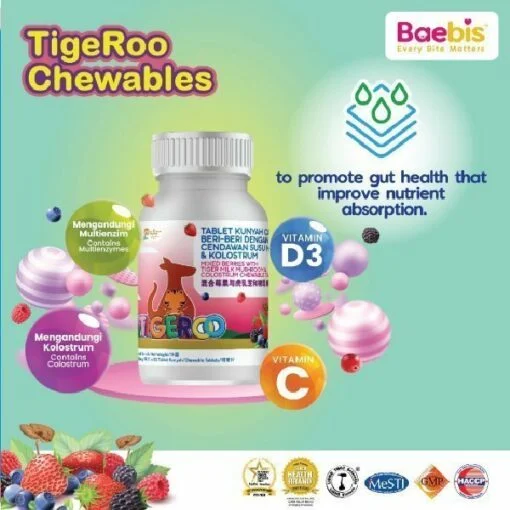 Baebis TIGEROO Mixed Berries with Tiger Milk Mushroom & Colostrum - Image 4