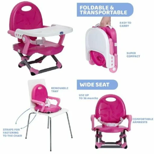 Chicco Pocket Snack Booster Seat Baby Feeding Chair Travel Baby Seat - Image 2
