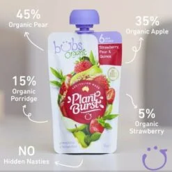 Alternative view of Bubs Organic Puree Pouches Blueberry Banana Quinoa/Strawberry Pear/Vegetable 120g