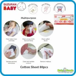 Alternative view of Suzuran Baby Wet Oral Cleaning Cotton/Sheet/Towel/Gauze Handkerchief/Swab/Sweat Pad/Undershirt