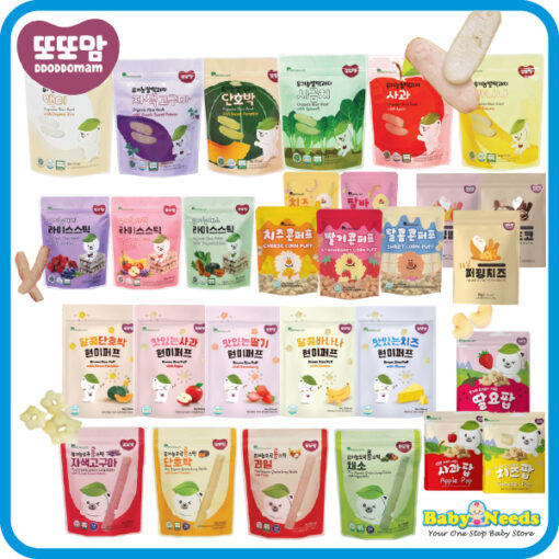 DDODDOMAM Rice Rusk/Stick/Real Puffing/Seaweed/Puff/Long Stick Korean Organic&Healthy Baby Snacks