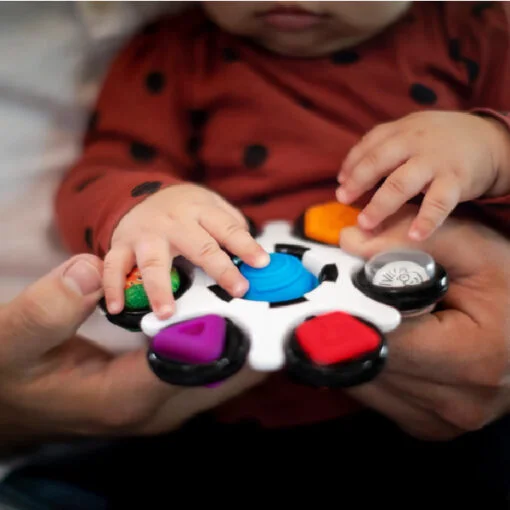 Baby Einstein Curiosity Clutch Fidget Sensory Toy and Pop It Rattle - Image 4