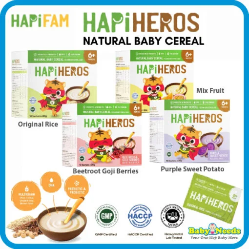 Hapi Heros Natural Baby Cereal with Prebiotic & Probiotic