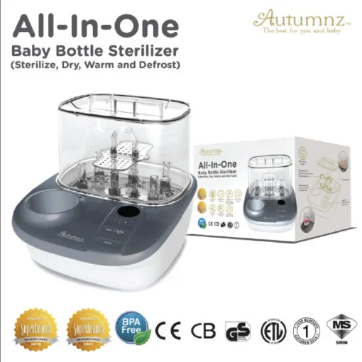 Autumnz All-In-One Baby Bottle Sterilizer with Warmer (Sterilise, Dry, Warm and Defrost) - Image 2