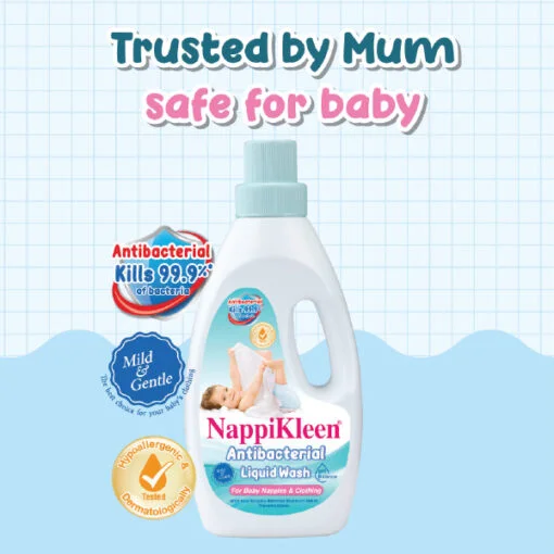 Nappikleen Newborn Baby Anti-Bacterial Detergent Liquid Cloth Wash - Image 2