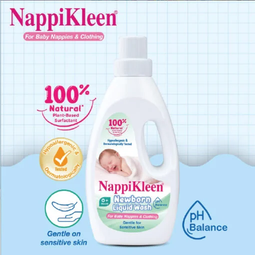 Nappikleen Newborn Baby Anti-Bacterial Detergent Liquid Cloth Wash - Image 3