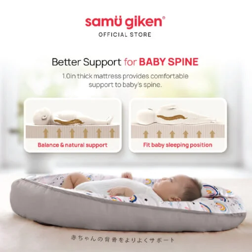 Samu Giken Baby Nest Bed with Pillow Portable Crib Travel Bed - Image 5