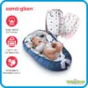 Samu Giken Baby Nest Bed with Pillow Portable Crib Travel Bed
