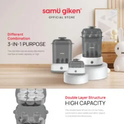 Samu Giken Baby Bottles Sterilizer & Steamer Model: BS-2L5B(GREY) - Image 4