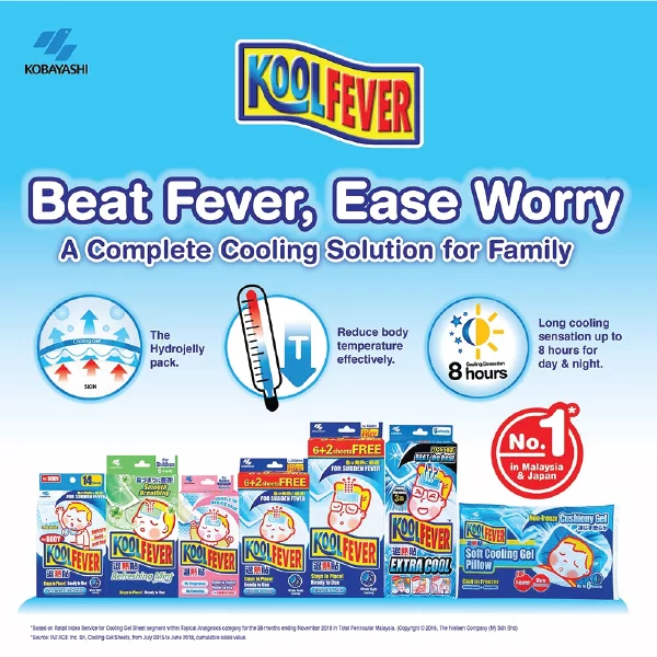 KoolFever Body Heat Cooling Patch Gel Sheet for Baby Children - Image 2