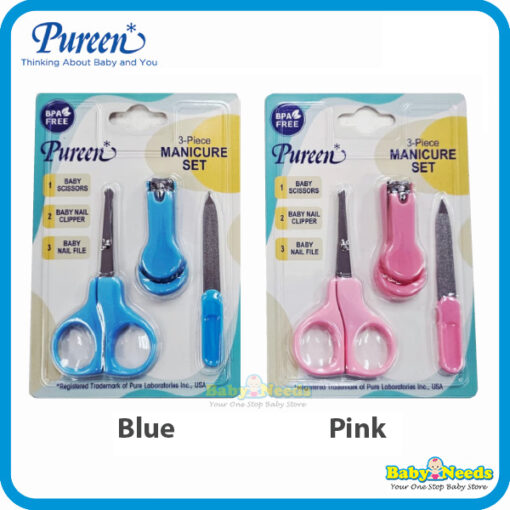 Pureen Baby Manicure Set (Scissors/Nail Clippers/Nail File)