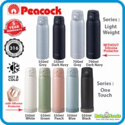 Peacock One Touch Thermo Flask Bottle 550ml/700ml