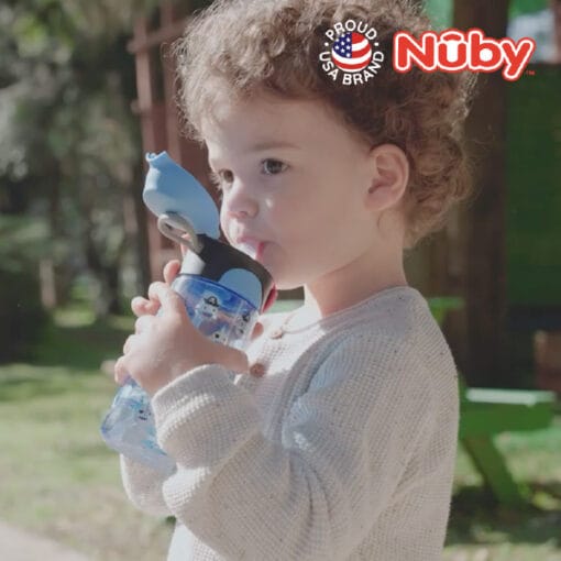 Nuby Tritan Cup with Silicone Spout w/Glitter Design Flip-it Bolt Cup (18oz/540ml) - Image 4
