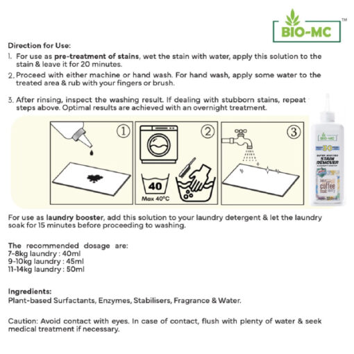BIO-MC Dishwashing Liquid 1000ml/ Fabric Spray/ Stain Remover/ Lingerie Detergent - Image 2