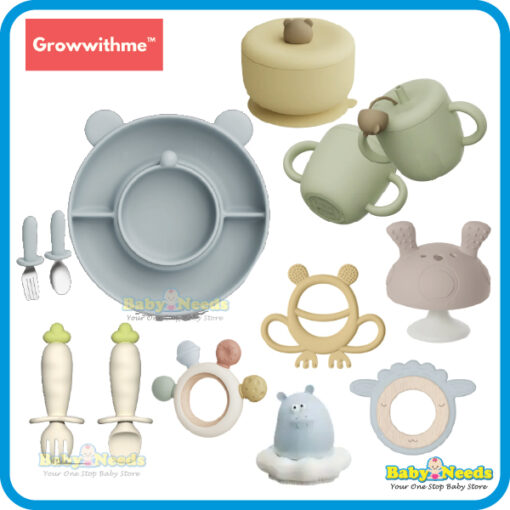 Growwithme Baby Silicone Plate/Bowl/Spoon/Cup/Teether