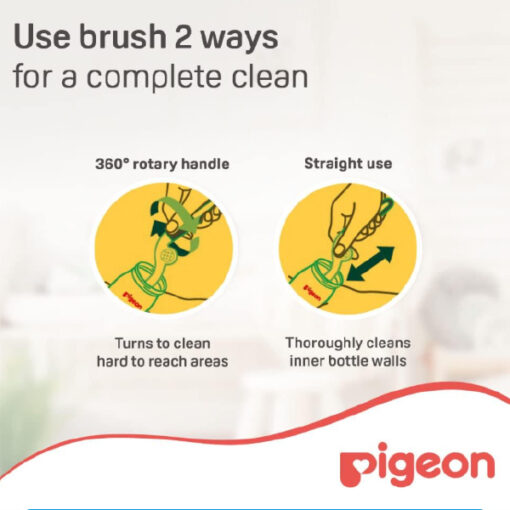 Pigeon 2-in-1 Bottle and Nipple Brush/Straw Brush - Image 3