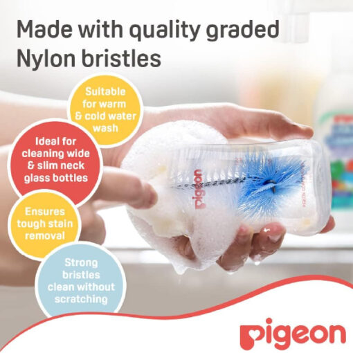 Pigeon 2-in-1 Bottle and Nipple Brush/Straw Brush - Image 5