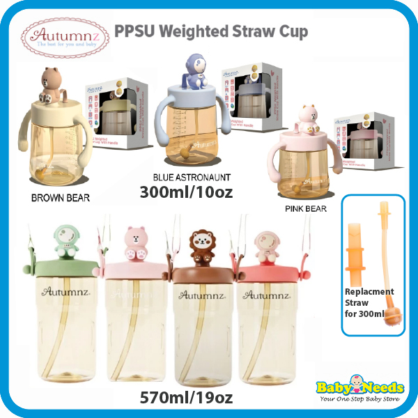 Autumnz Baby PPSU Weighted Straw Cup With Handle 300ml/570ml