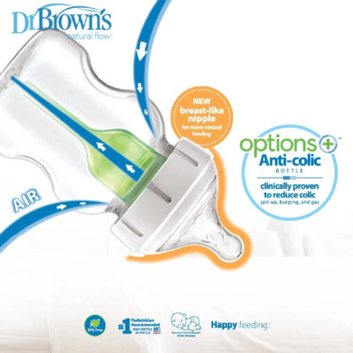 Dr Brown's Options+ PPSU Wide Neck Twin Bottle ( 150ml/270ml ) [NEW Version] - Image 4