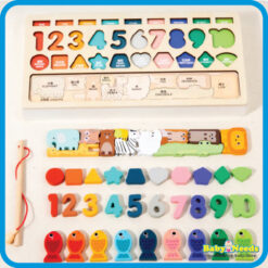 Alternative view of Baby Toys Montessori Multi-Functional Educational Wooden Board