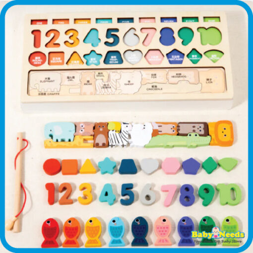 Baby Toys Montessori Multi-Functional Educational Wooden Board - Image 2