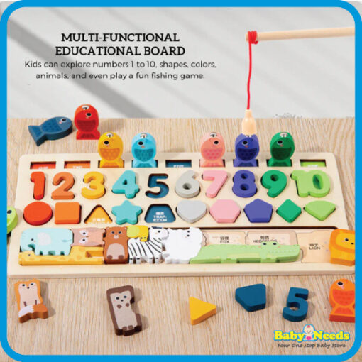 Baby Toys Montessori Multi-Functional Educational Wooden Board