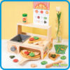 Baby Toys Wooden Pizza Making Play Set with Sound Effects & Recipe Cards