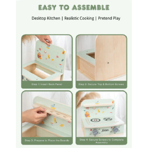 Baby Toys Premium Wooden Kitchen Play Set With Sound Effect - Image 4