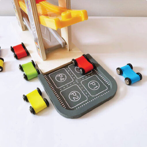 Baby Toys Montessori Wooden Race Track and Car Set - Image 4