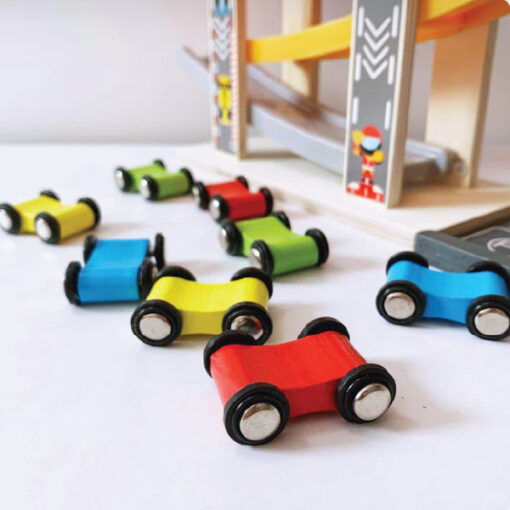 Baby Toys Montessori Wooden Race Track and Car Set - Image 2