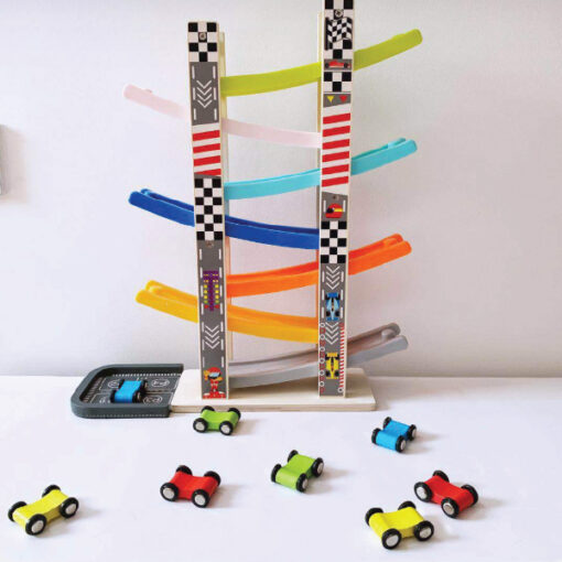 Baby Toys Montessori Wooden Race Track and Car Set - Image 3
