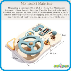 Alternative view of Baby Toys Montessori Interactive Busy Board - Wooden Steering Wheel