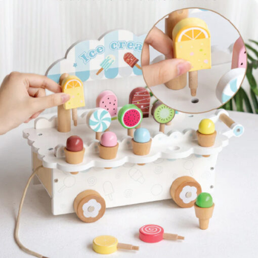 Baby Toys Wooden Sweet Treats Ice Cream Cart - Image 4
