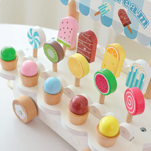 Baby Toys Wooden Sweet Treats Ice Cream Cart - Image 3
