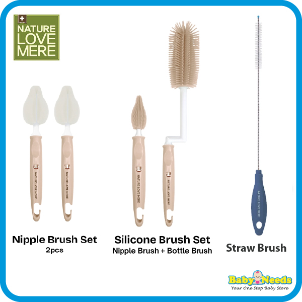 Nature Love Mere Baby Bottle Silicone Brush/ Nipple Brush/ Straw Brush