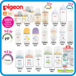 Pigeon Wide Neck PPSU/PP/Glass/T-Ester Bottle with Peristaltic Nipple